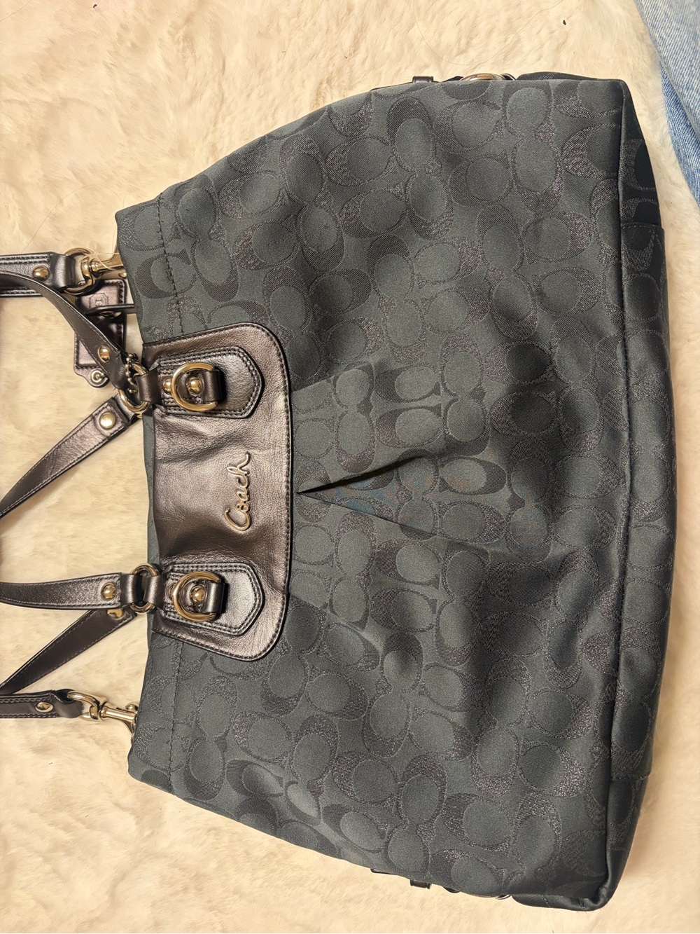 Coach Black Signature Ashley Bag